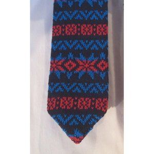 IVY  PREPSTER Designer 100% Cotton KNIT Dress TIE Blue Red